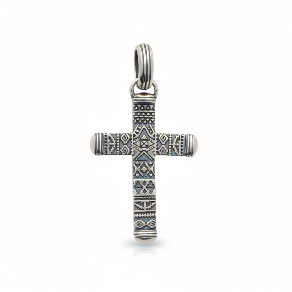 Pendentif Homme Argent Croix Chrétienne