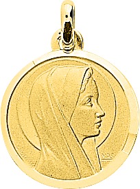 Pendentif Médaille Or 18k Vierge Marie