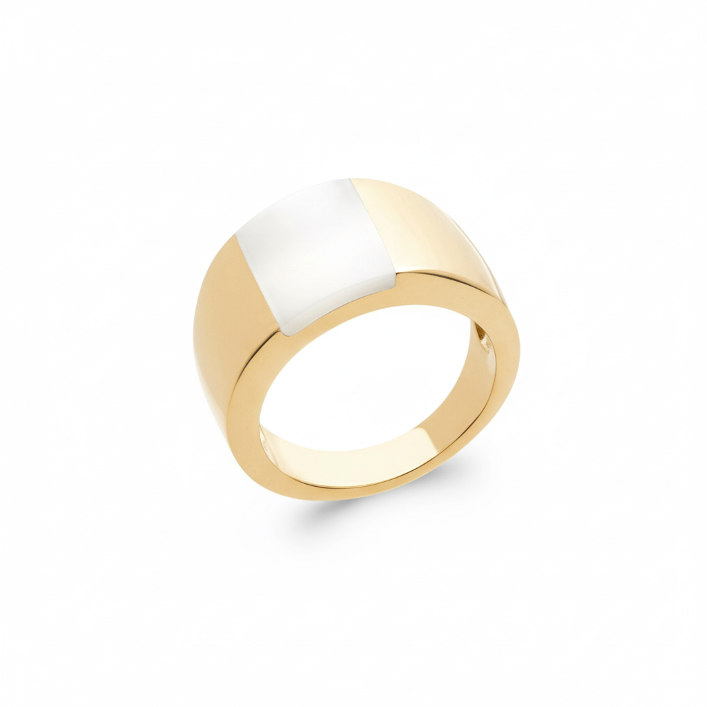 Bague Plaqué Or Nacre Couleurs