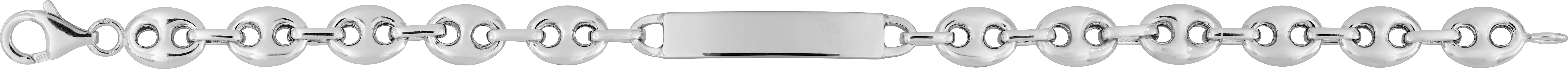 Gourmette Homme Argent graine de café Largeur 8.2mm - Bracelet