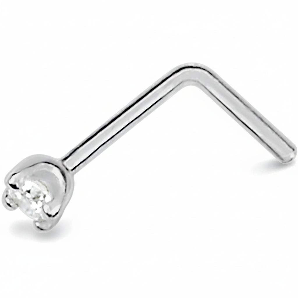 Piercing Nez Or Blanc 18k Diamant 0.03ct GH P1P2 - Piercing