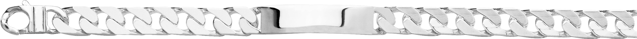 Gourmette Homme Argent Rhodié Poli Largeur 10mm