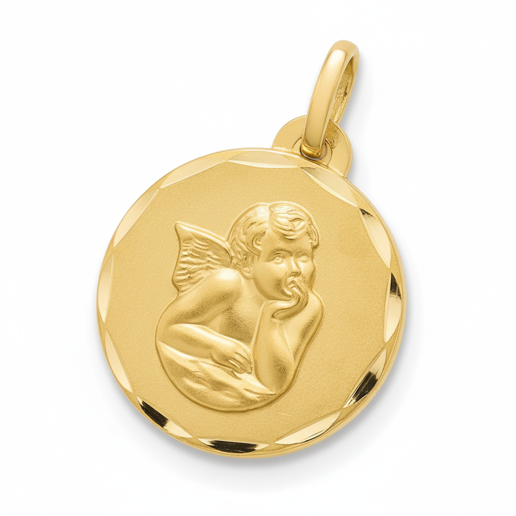 Pendentif Médaille Or 18k Ange de Raphaël