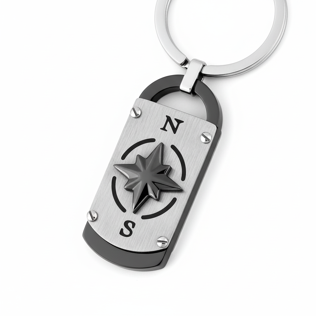 Porte-clés Homme Acier IP noir