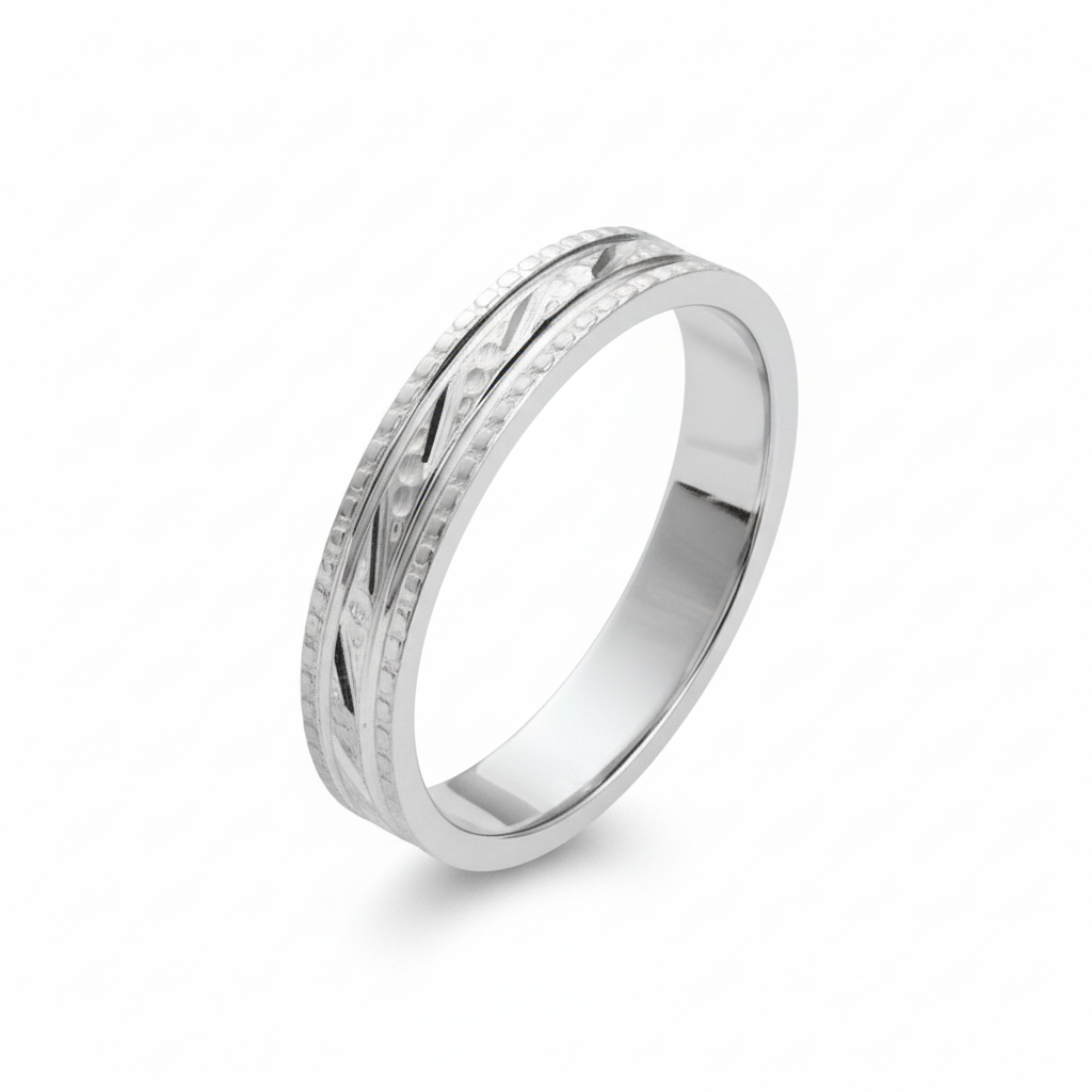 Alliance Homme Argent Rhodié