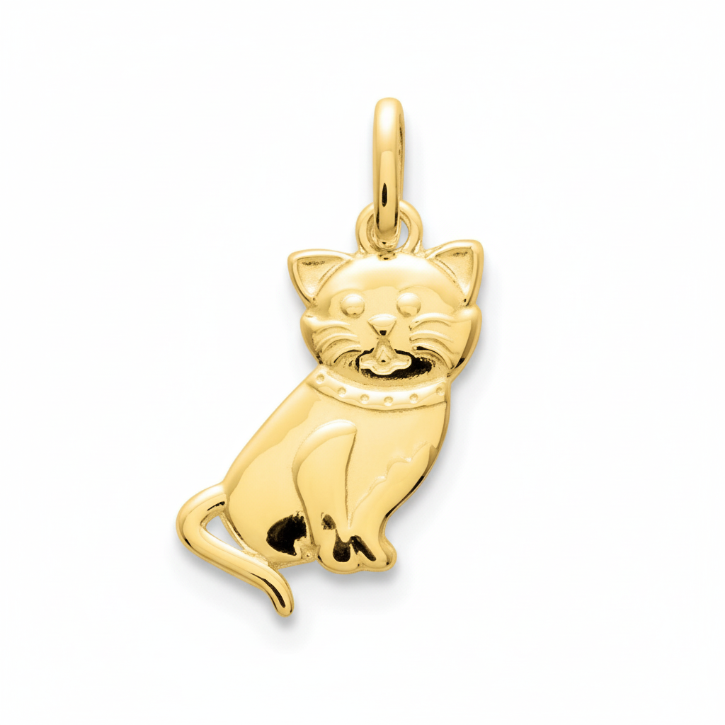 Pendentif Plaqué Or Chat