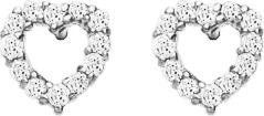 Boucles d'oreilles Clous Argent Rhodié Zirconium Coeur