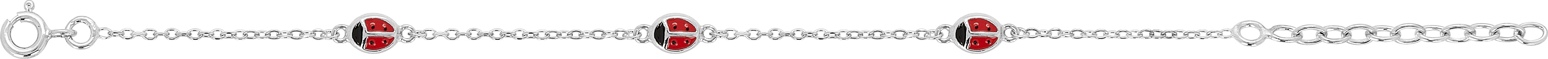 Bracelet Argent Rhodié Longueur 14cm Coccinelle
