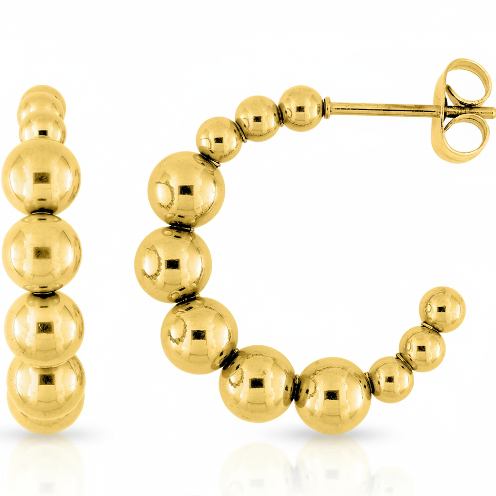 Boucles d'oreilles Demi-créoles Acier Doré - Boucles d'oreilles