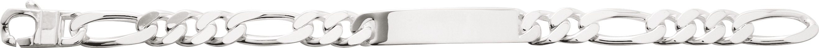 Gourmette Homme Argent Poli figaro Largeur 10mm - Bracelet