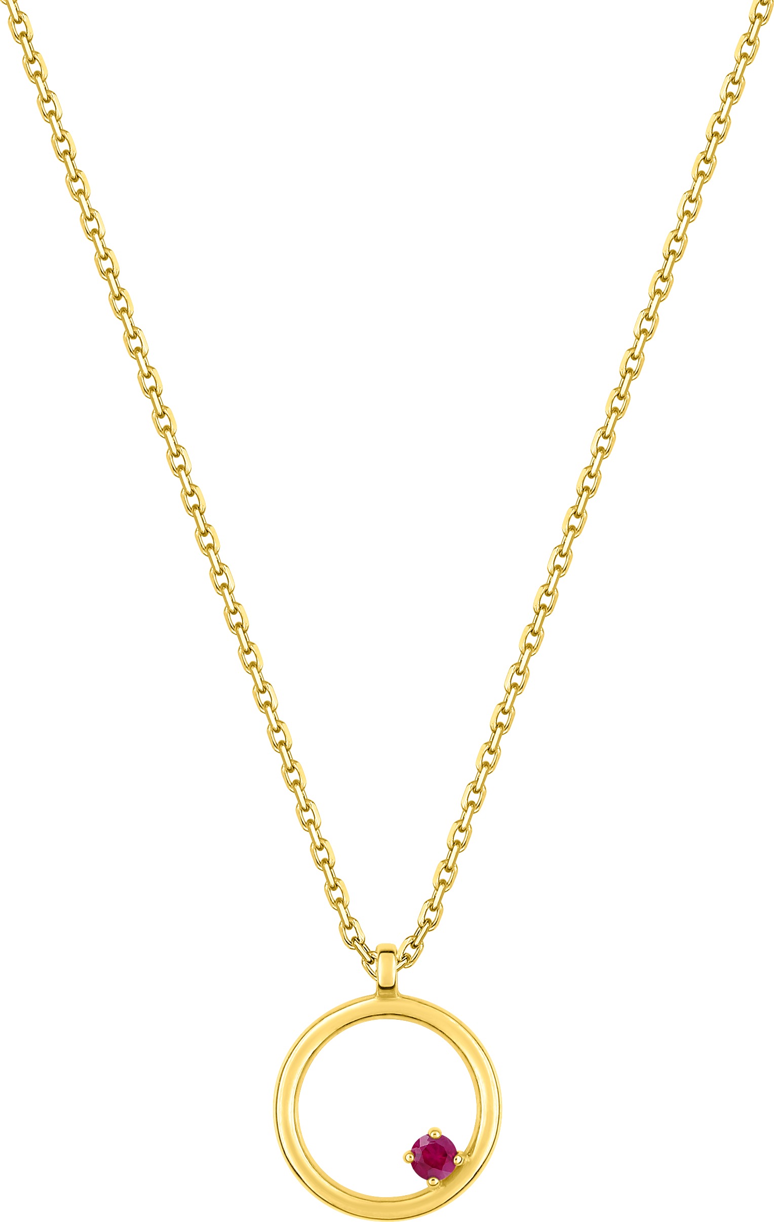 Collier Or 18k Longueur 40cm Rubis