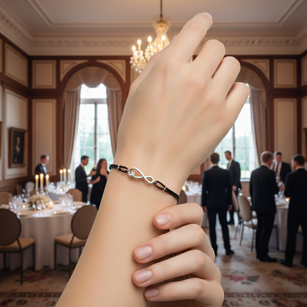 Bracelet Or Blanc 18k Zirconium Infini