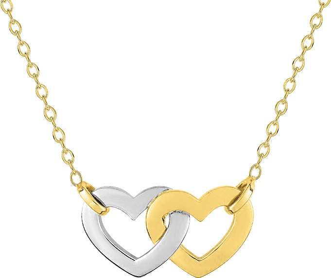 Collier Plaqué Or Rhodié Longueur 42cm Coeur