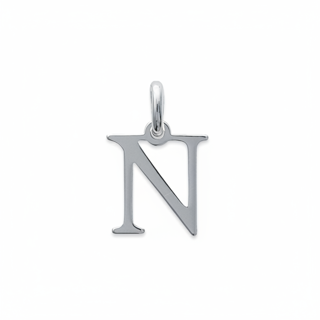 Pendentif Argent Rhodié Lettre