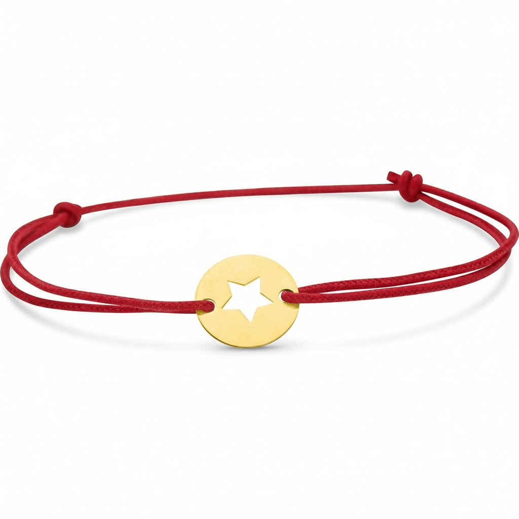 Bracelet Cordon Or 18k rouge Étoile - Bracelet
