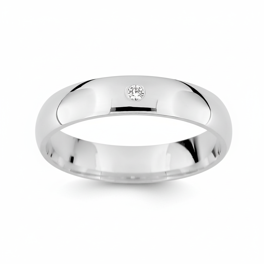 Alliance Or Blanc 18k Largeur 4mm