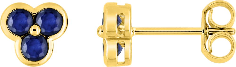 Boucles d'oreilles Clous Or Saphir