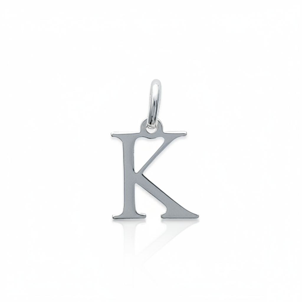 Pendentif Argent Rhodié Lettre