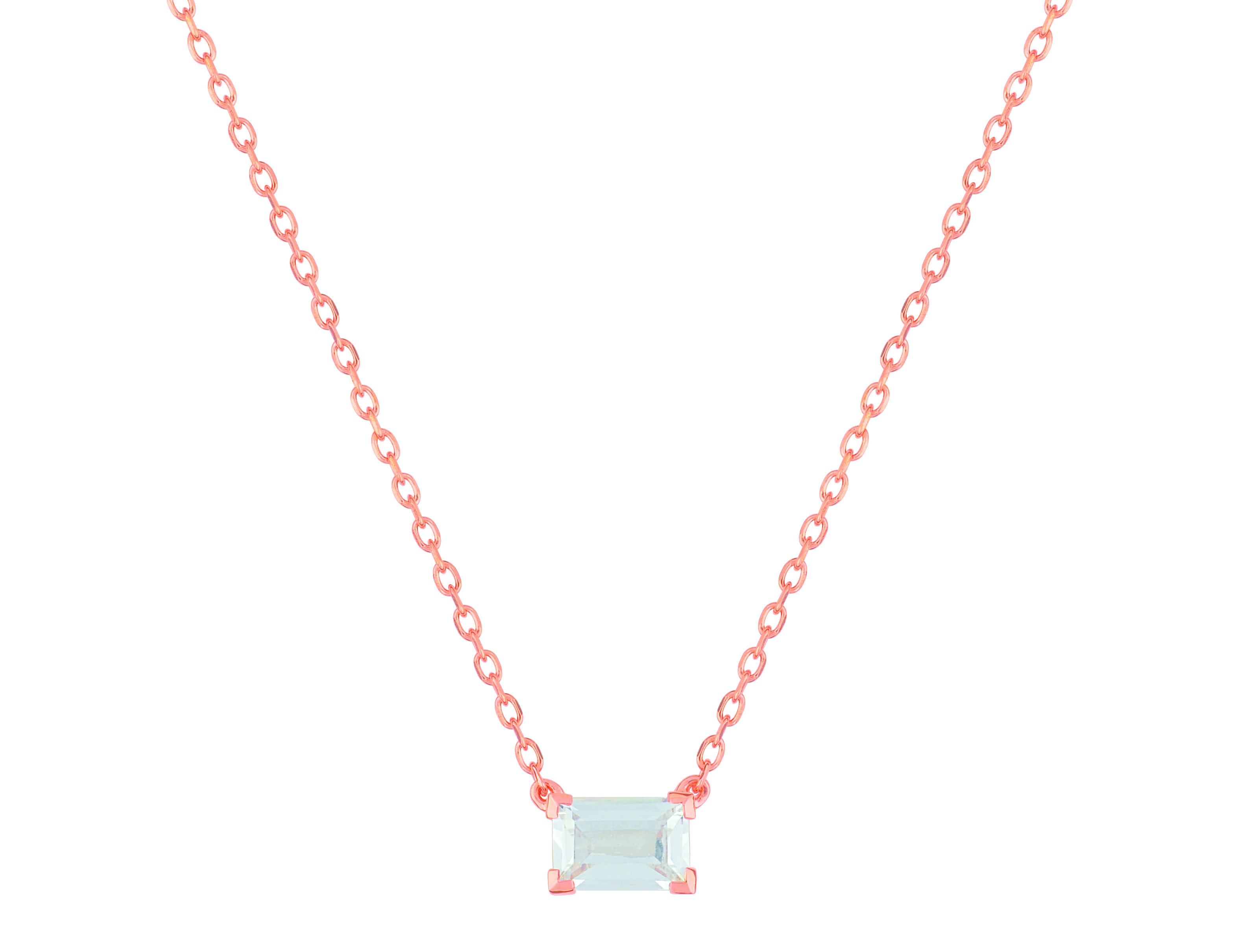 Collier Or Rose Longueur 42cm Zirconium