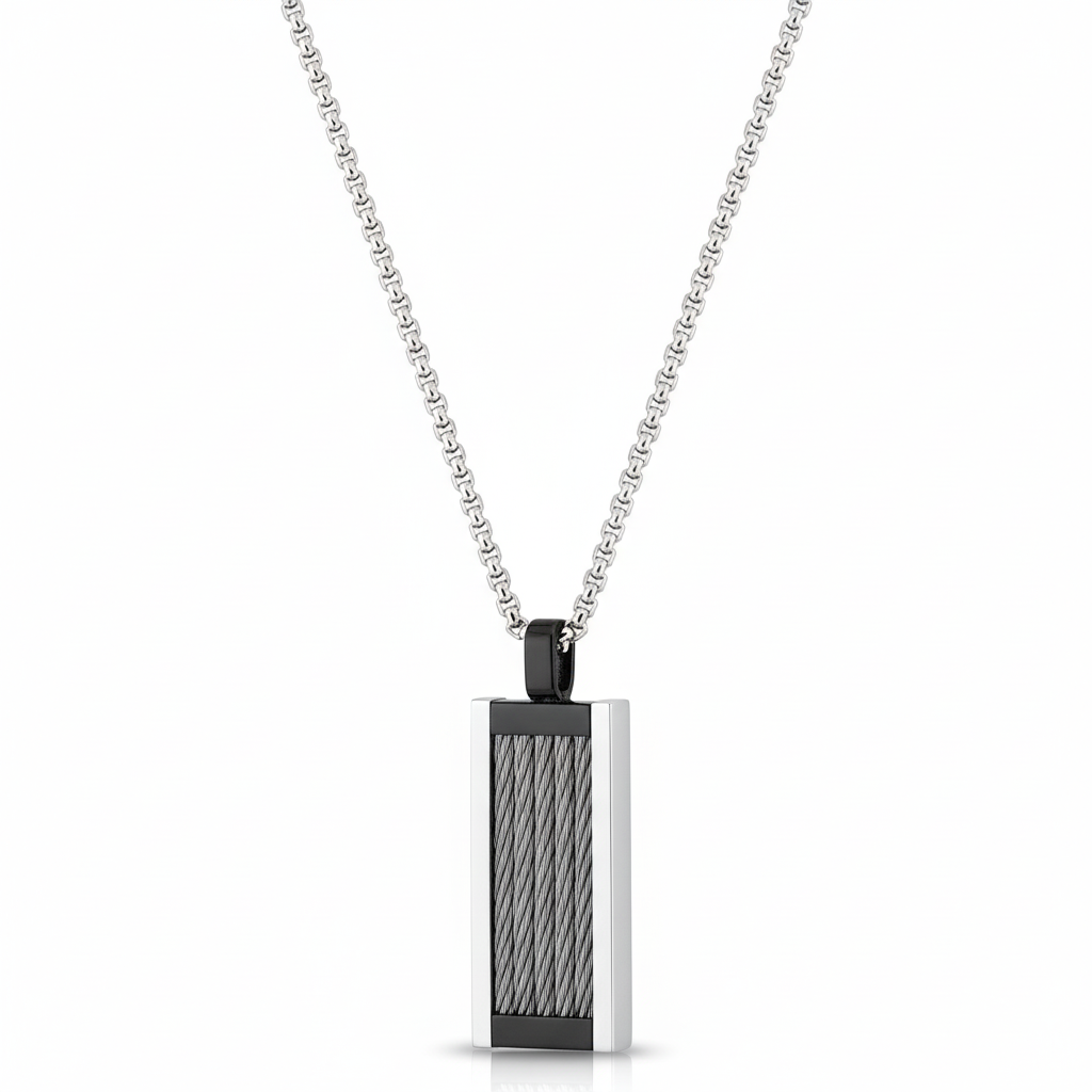 Collier Homme Acier IP noir