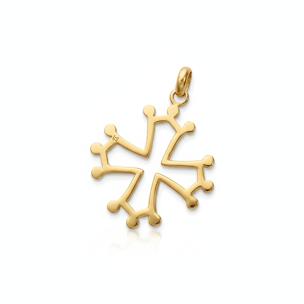 Pendentif Plaqué Or Croix du Languedoc