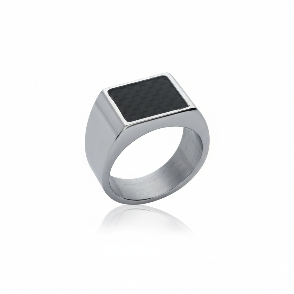 Chevalière Homme Acier Carbone