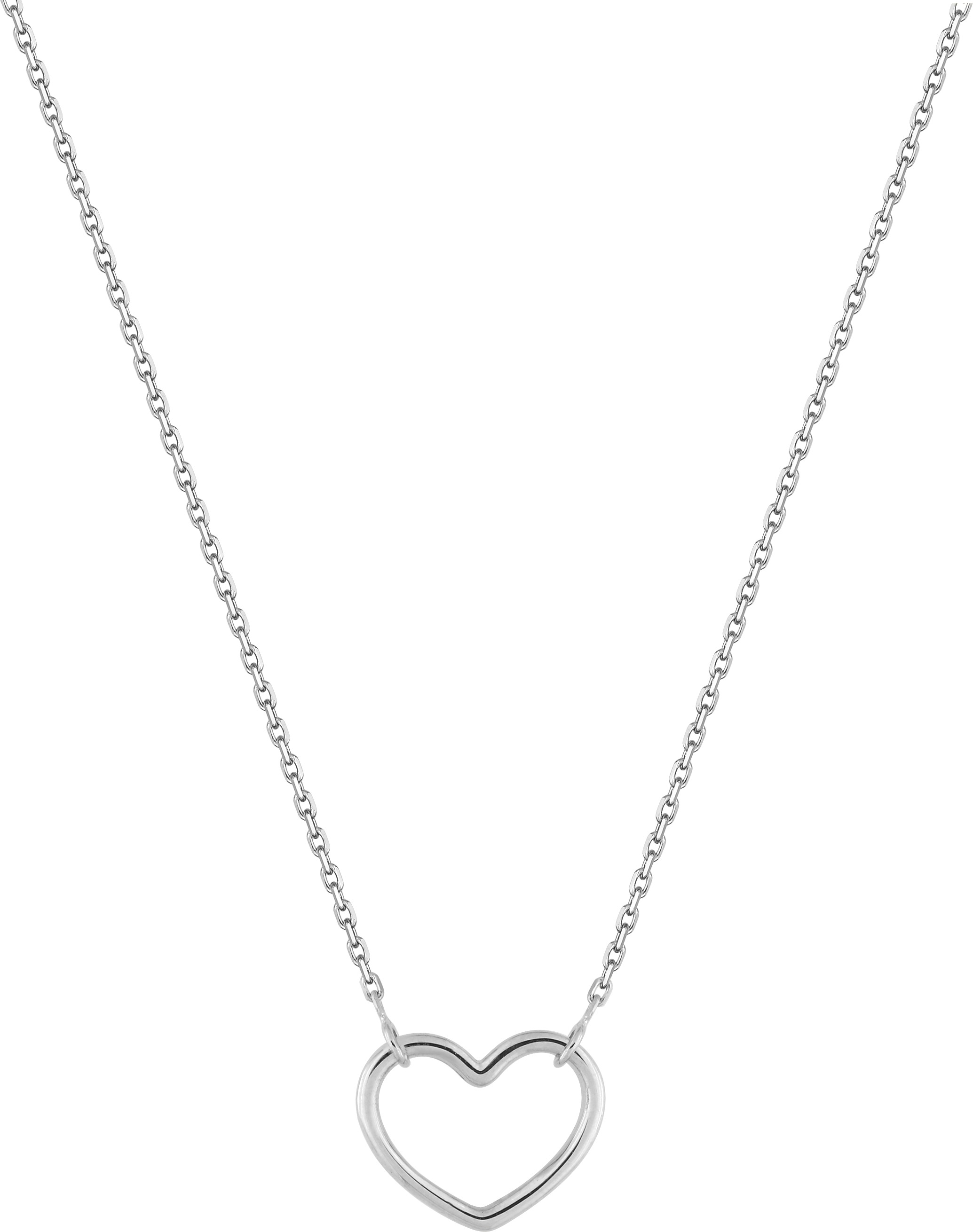 Collier Or Blanc 18k Longueur 40cm Coeur