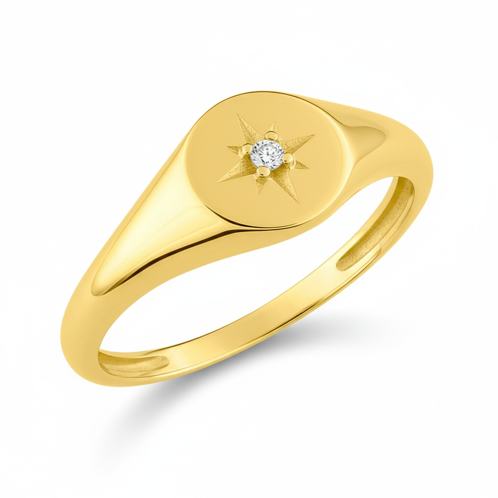 Chevalière Homme Or 18k Zirconium