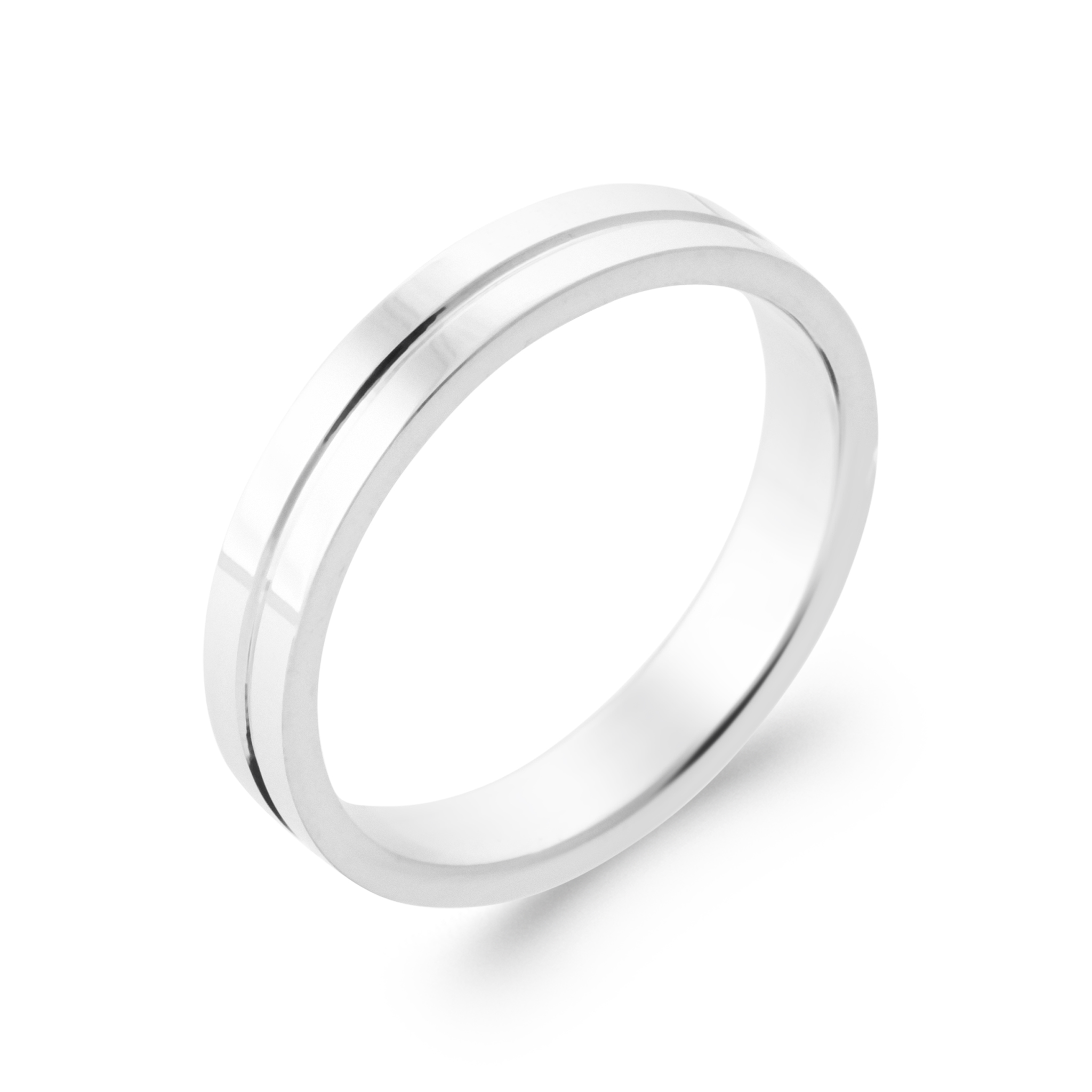 Alliance Homme Argent Rhodié Zirconium