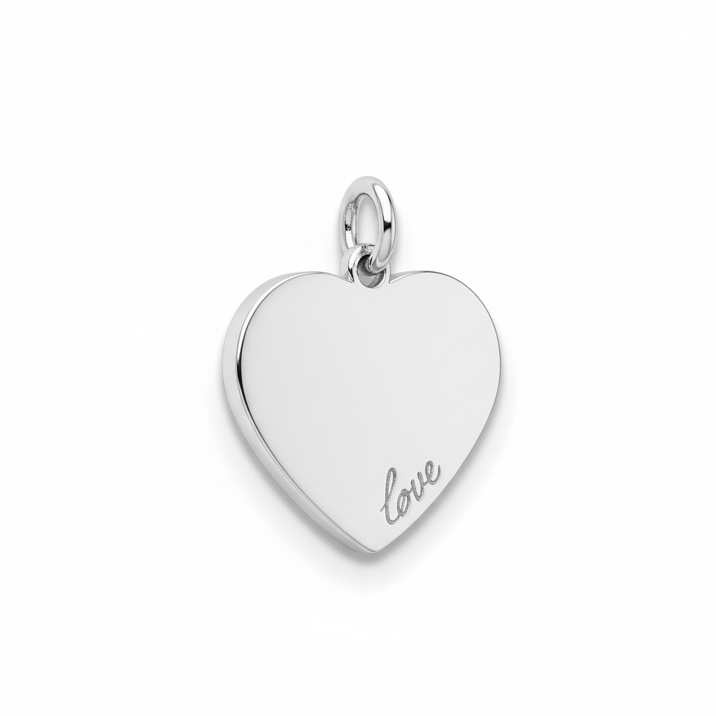 Pendentif Argent Rhodié Coeur