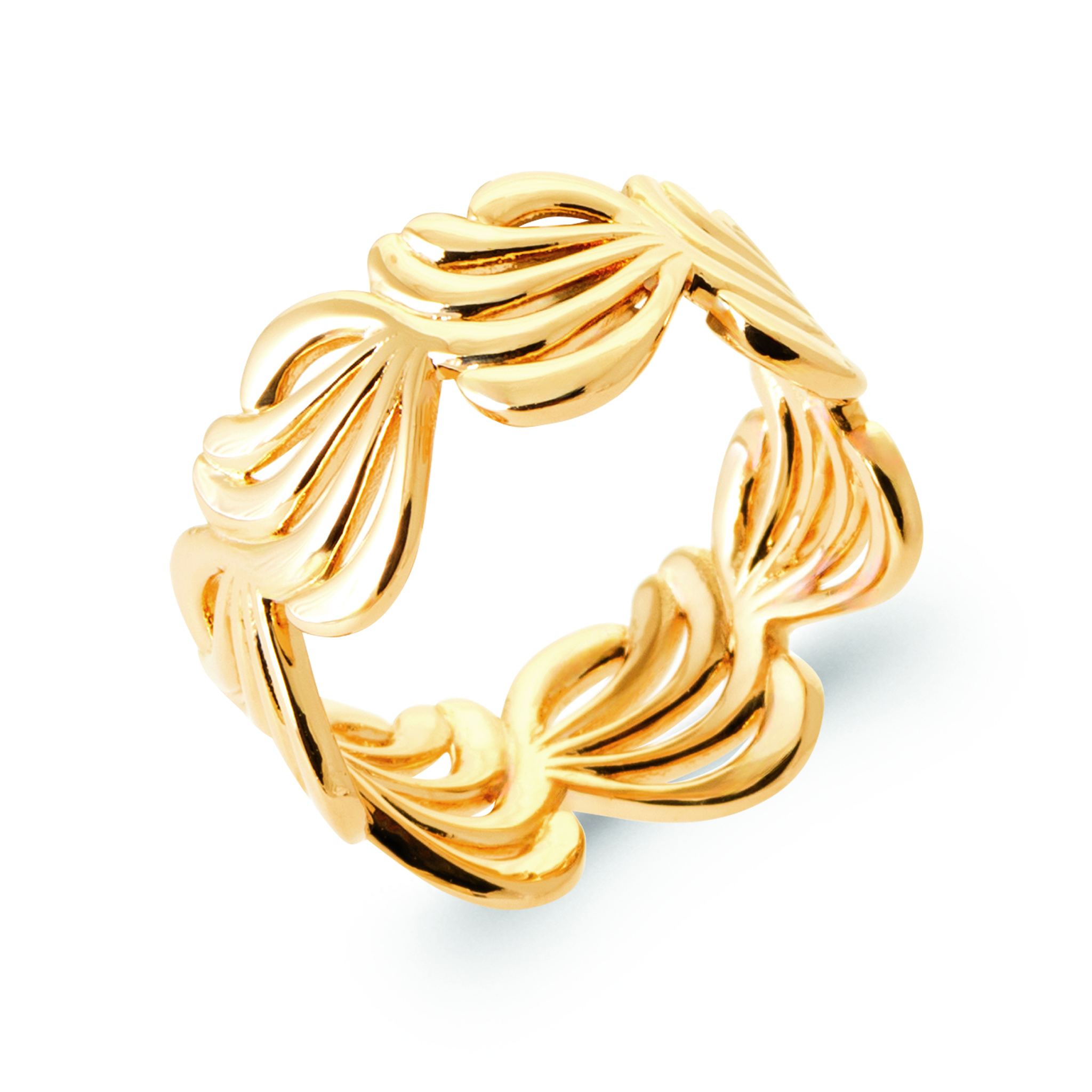 Bague Plaqué Or Végétal
