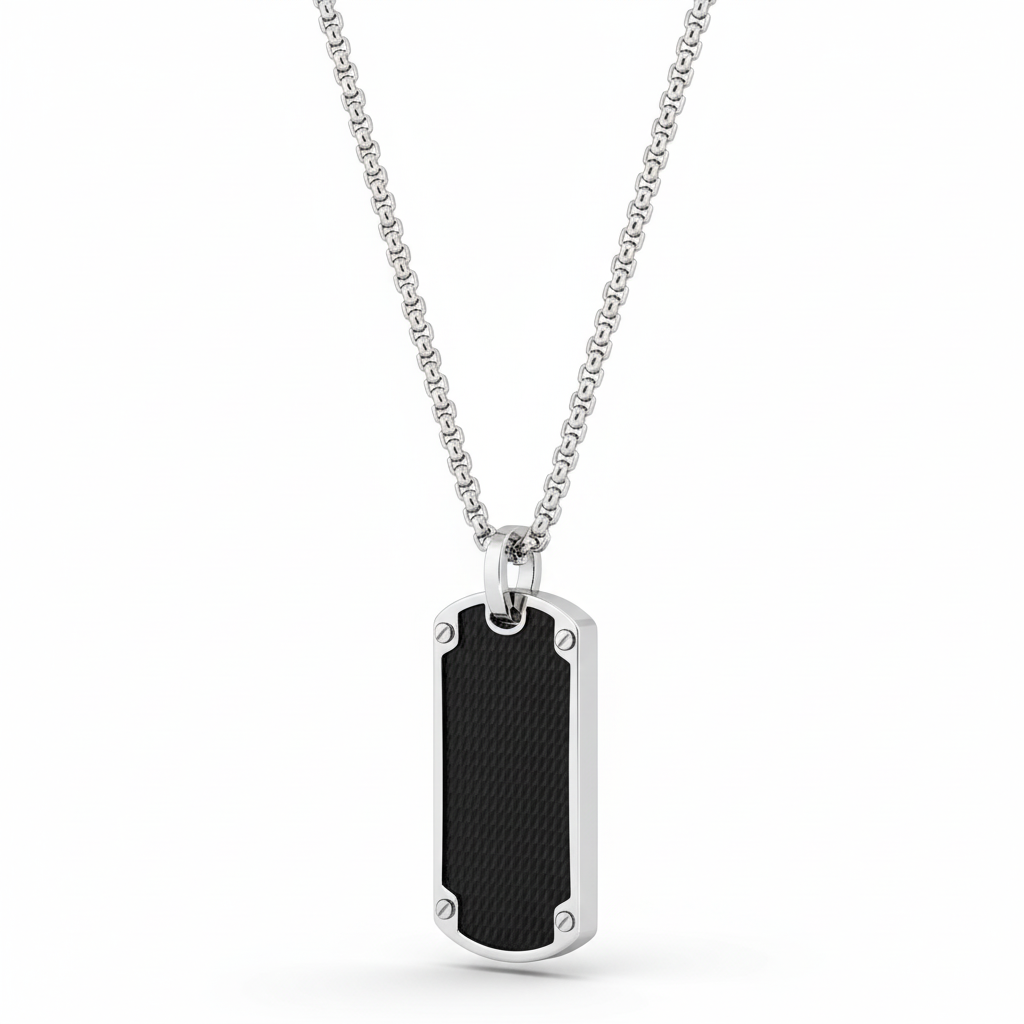 Collier Homme Acier Noir IP
