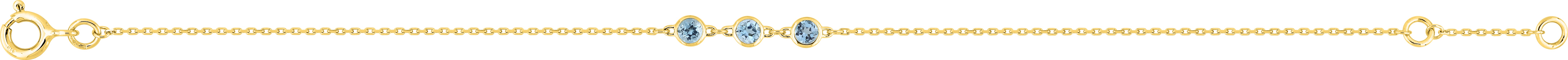 Bracelet Or bleu Longueur 16.5cm Topaze