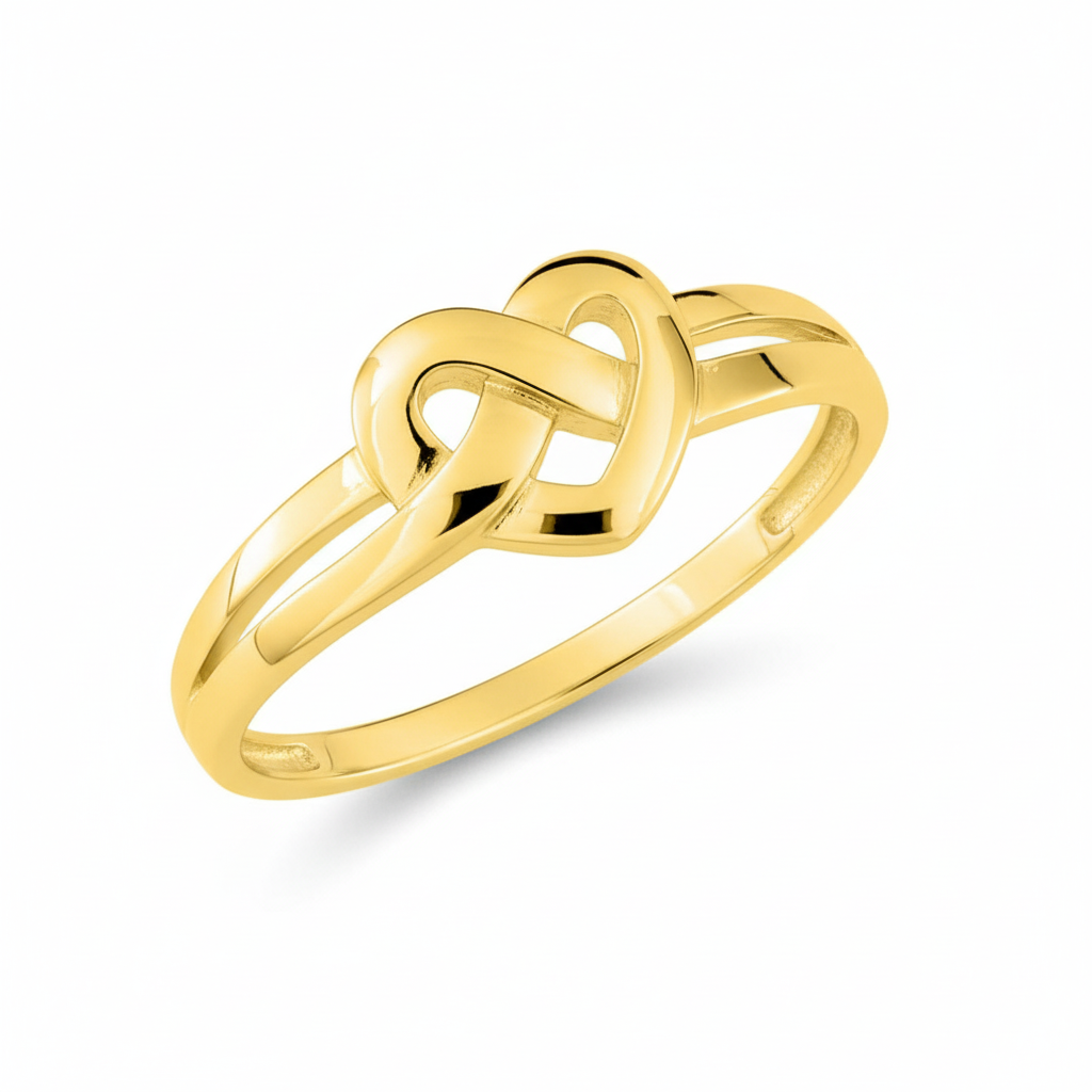 Bague Plaqué Or Coeur