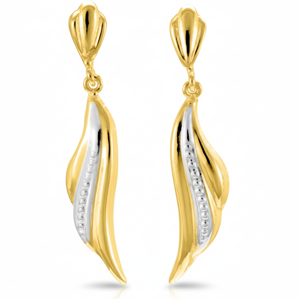 Boucles d'oreilles Pendantes Plaqué Or Rhodié - Boucles d'oreilles