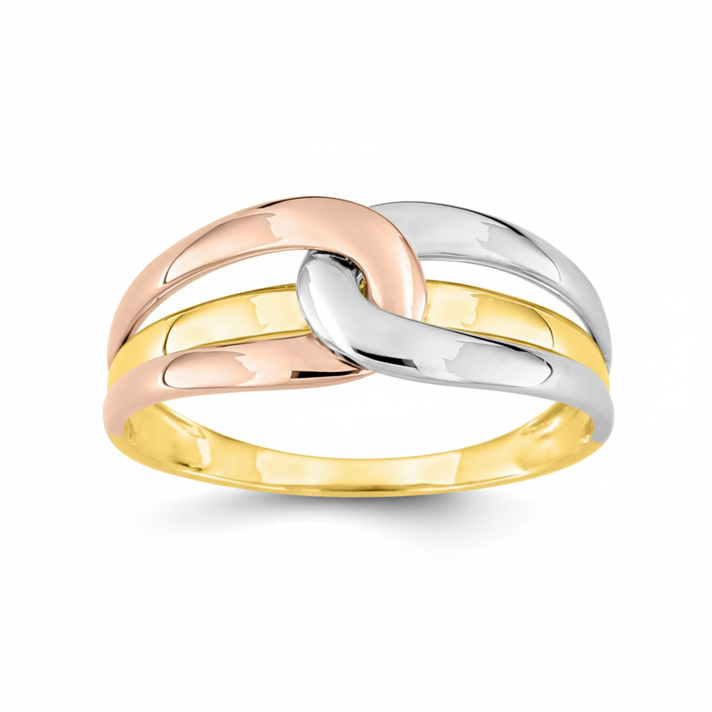 Bague Or Jaune Blanc et Rose 18k