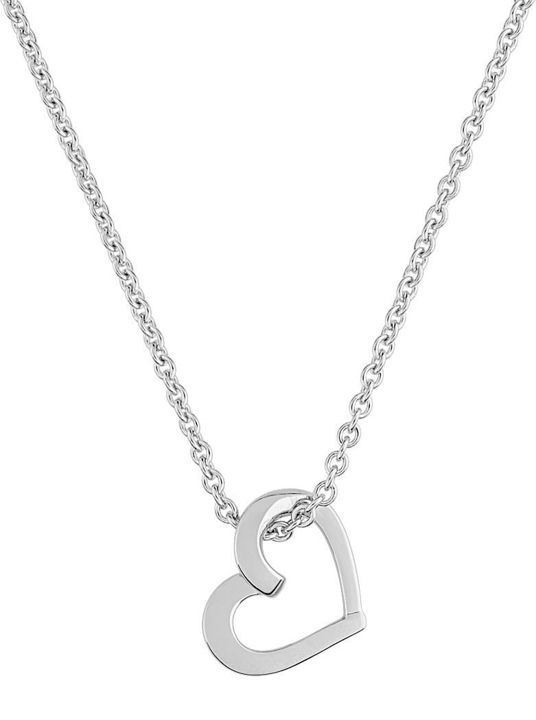 Collier Argent Rhodié Longueur 42cm Coeur