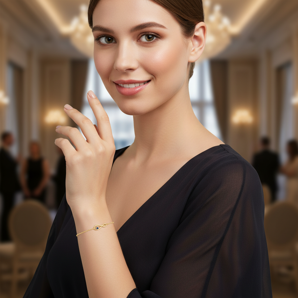 Bracelet Or 18k Longueur 16.5cm Saphir Infini