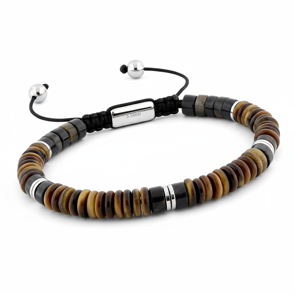 Bracelet Homme Acier Oeil de tigre