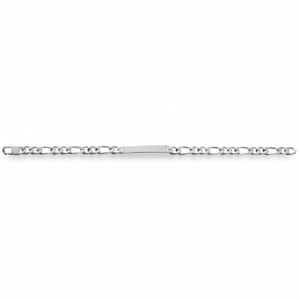 Gourmette Homme Argent Poli figaro Largeur 5mm - Bracelet