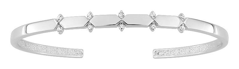 Jonc Argent Rhodié Zirconium