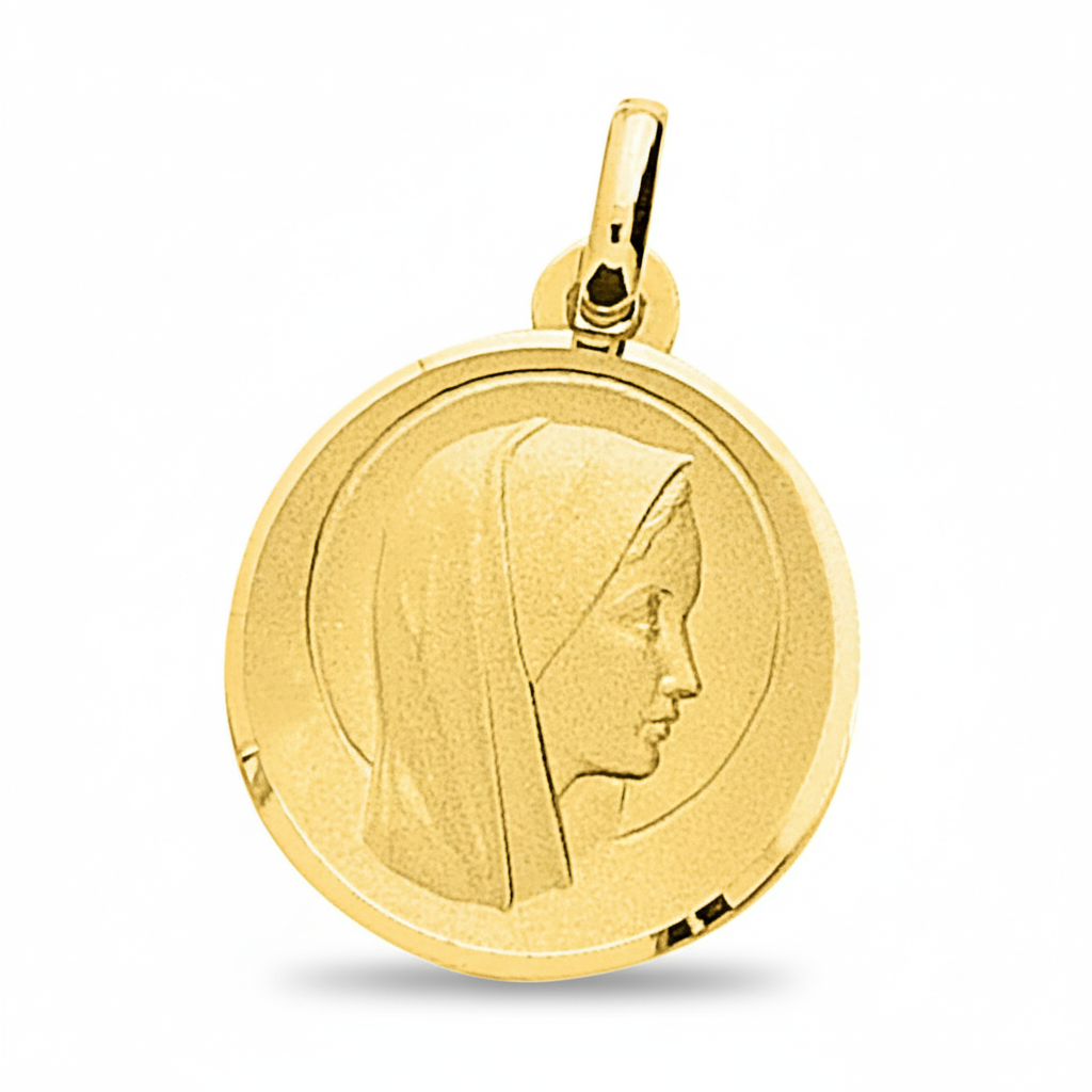 Pendentif Médaille Or 18k Vierge Marie