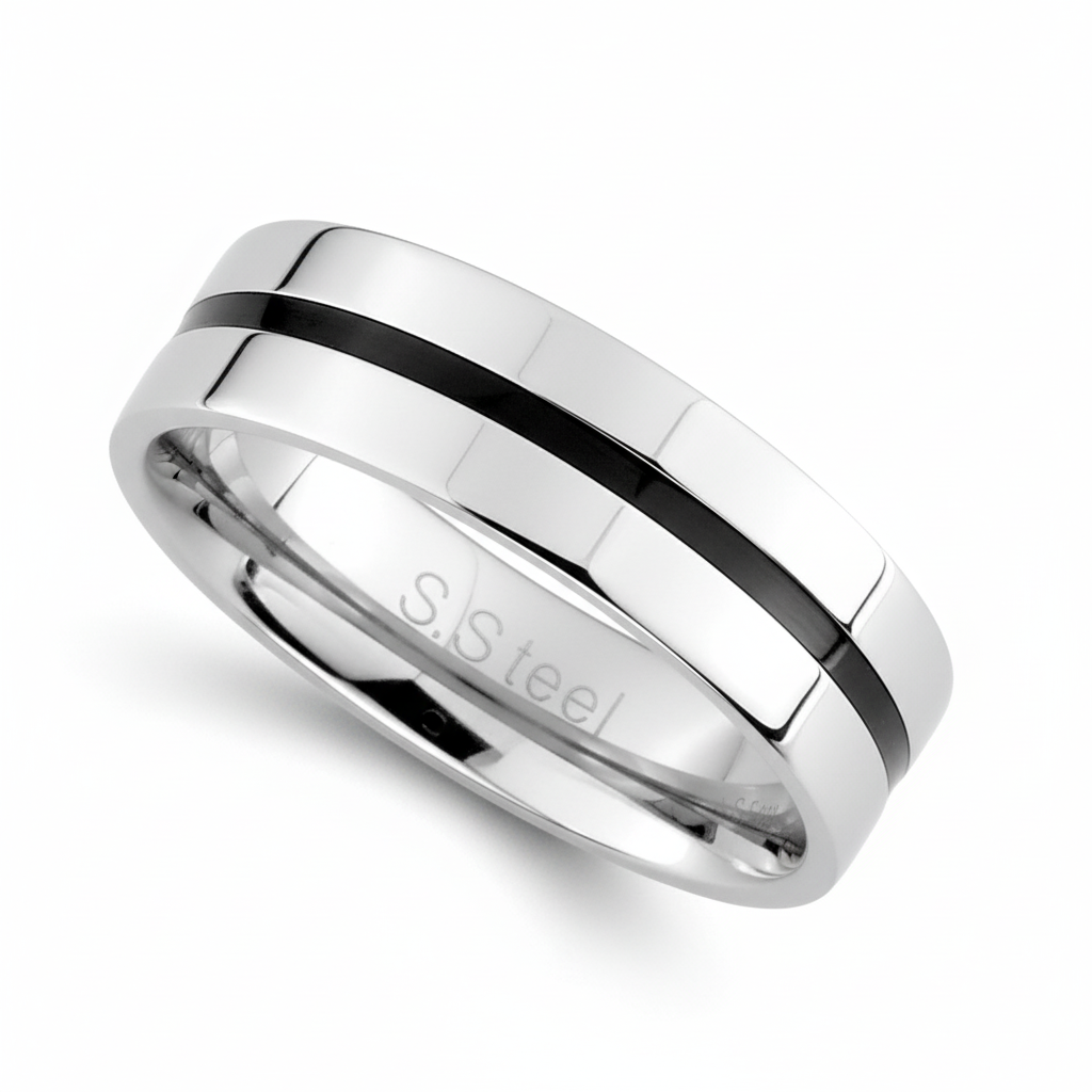 Bague Homme Acier Largeur 7mm - Bague