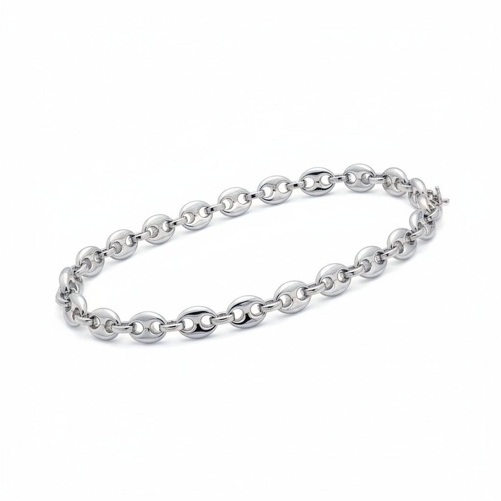 Chaîne Argent graine de café - Collier