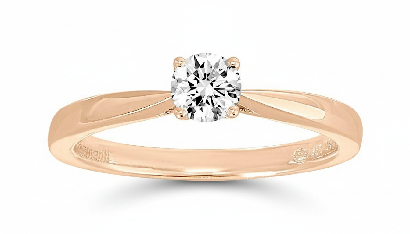 Bague Solitaire Or Rose 18k Diamant F VS