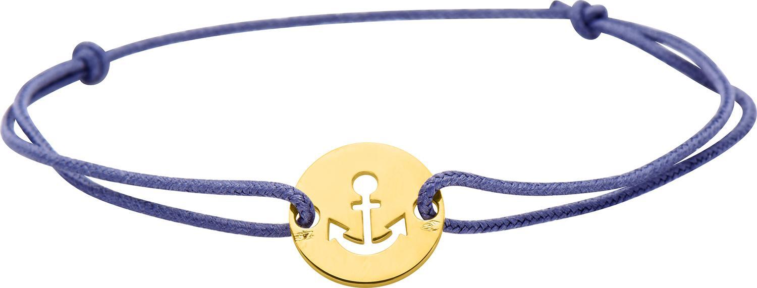 Bracelet Cordon Or 18k bleu Ancre Marine - Bracelet