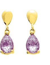 Boucles d'oreilles Pendantes Or Améthyste