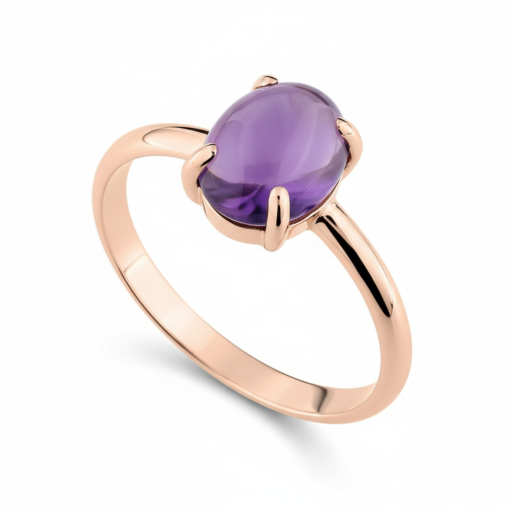 Bague Or Rose 18k Améthyste