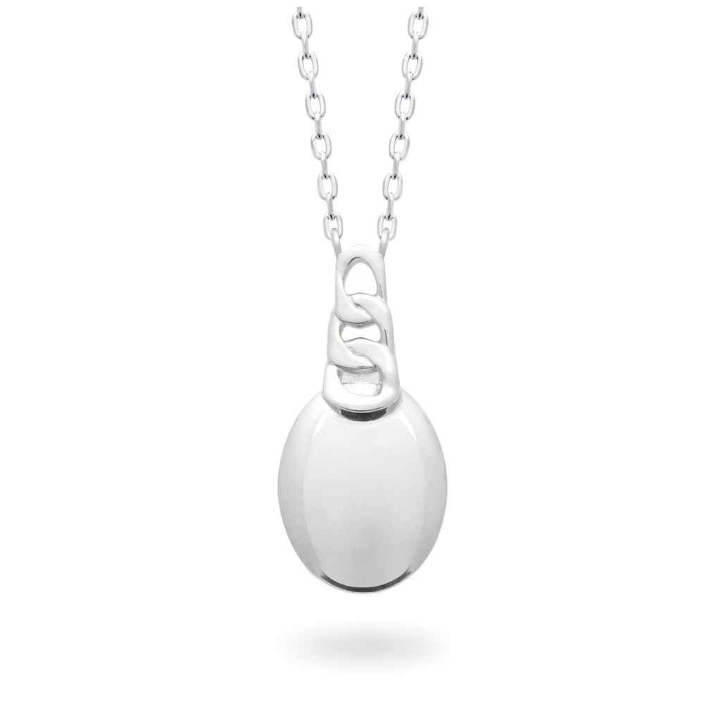 Collier Argent Rhodié Maillon - Collier
