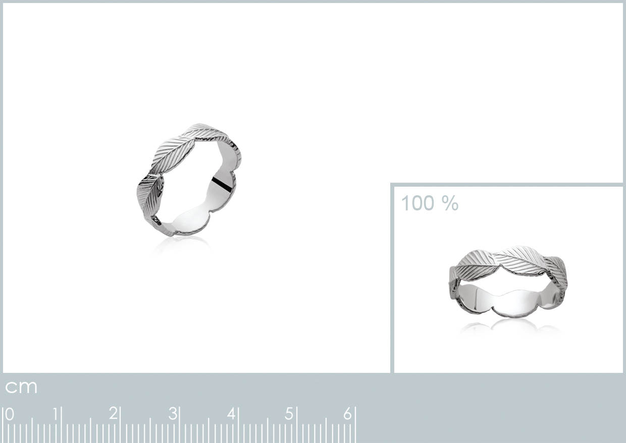 Bague Argent Rhodié Végétal